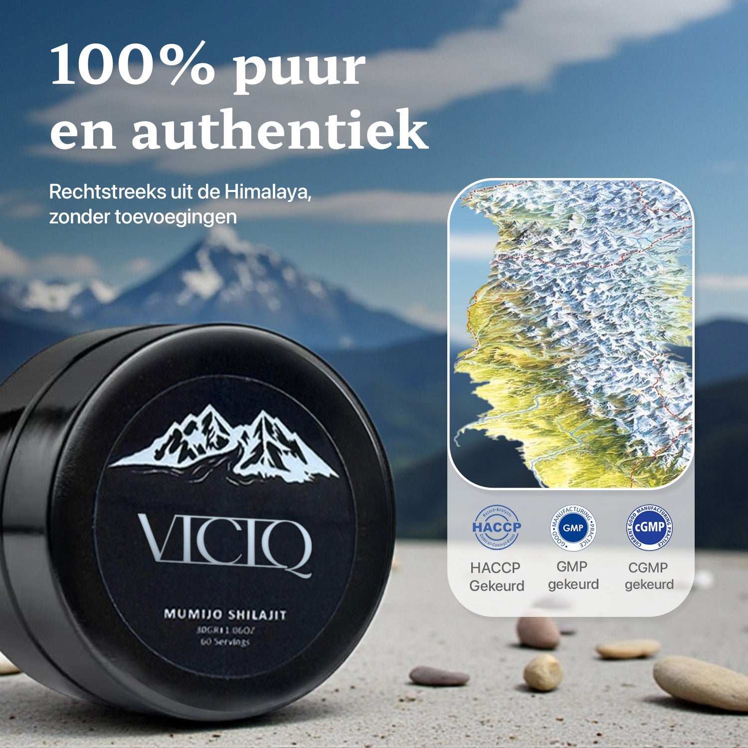 viciq Authentic Shilajit Hars 50G inclusief ijzeren maatlepel