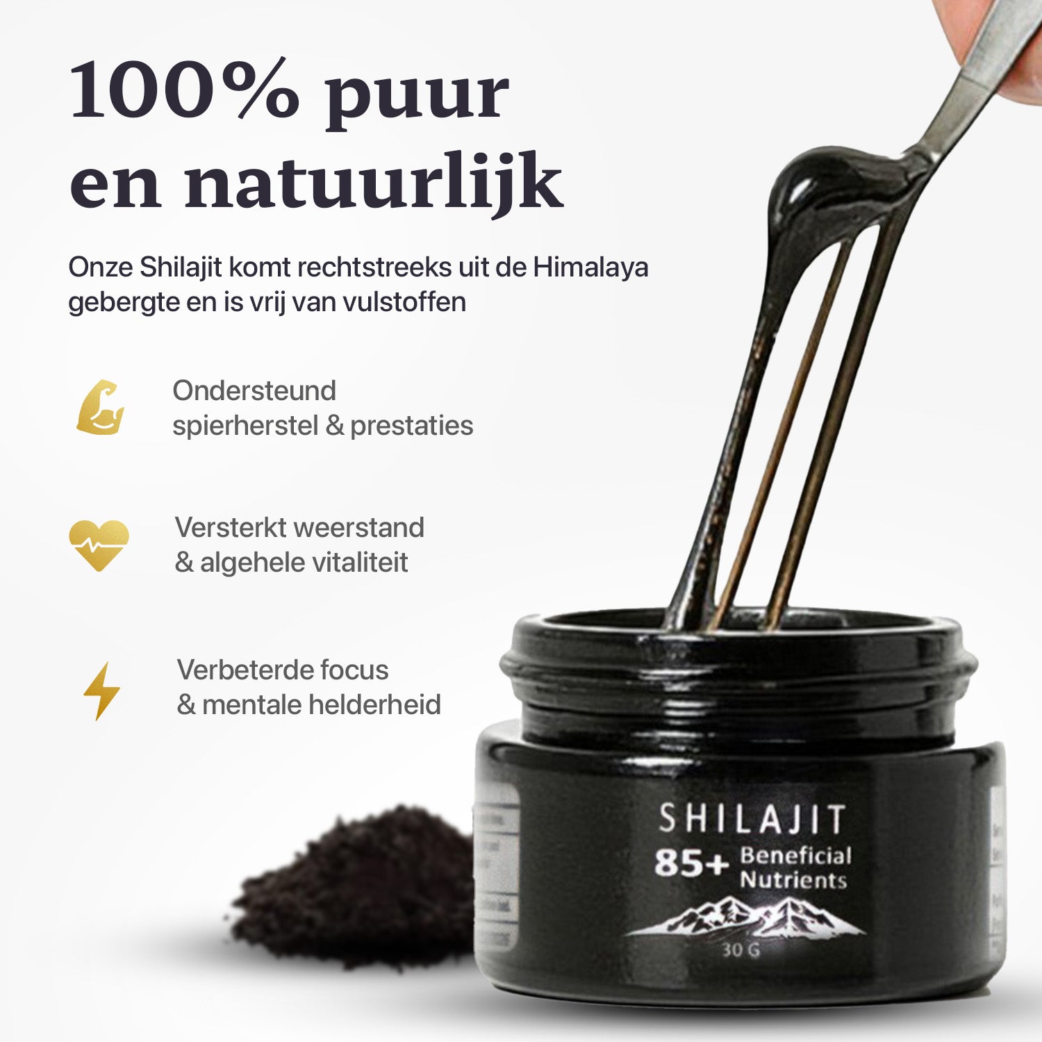 viciq Authentic Shilajit Hars 50G inclusief ijzeren maatlepel