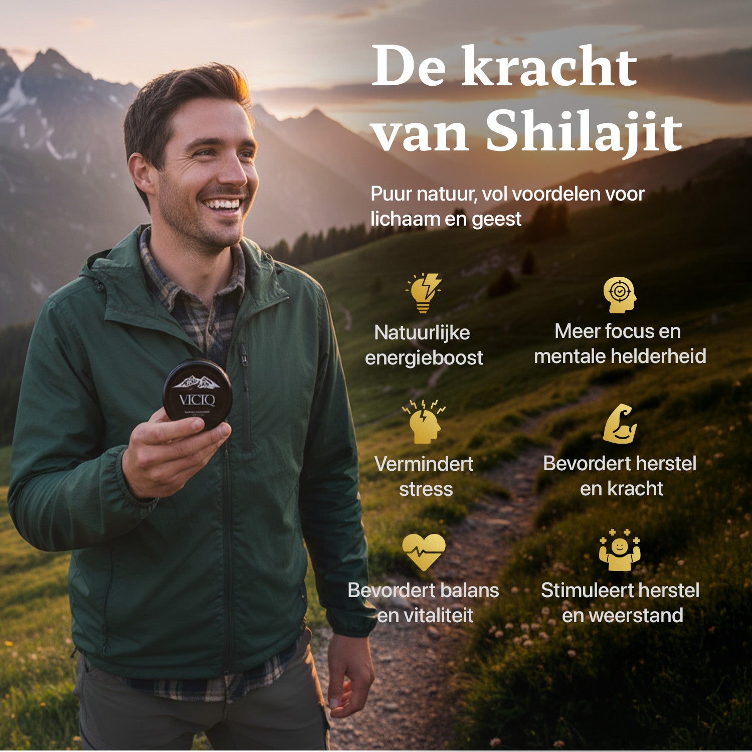 viciq Authentic Shilajit Hars 50G inclusief ijzeren maatlepel